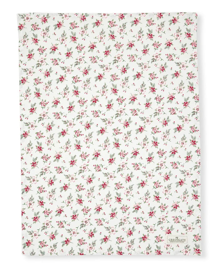 GreenGate Astrid Geschirrtuch 50 x 70 cm Blumen Rosa Grün