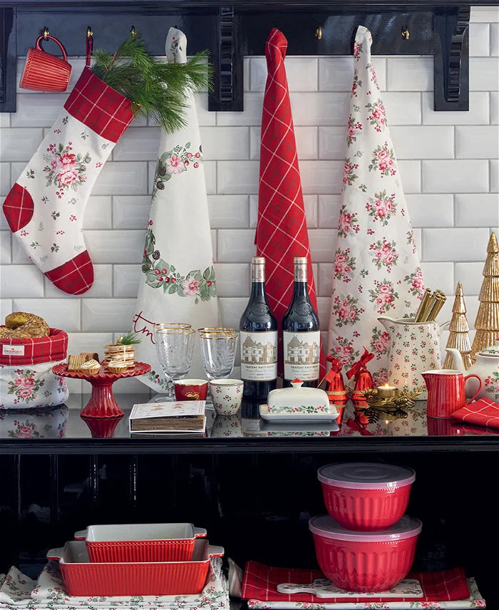 GreenGate Schüsselset 3 teilig mit Deckel rot Kunststoff