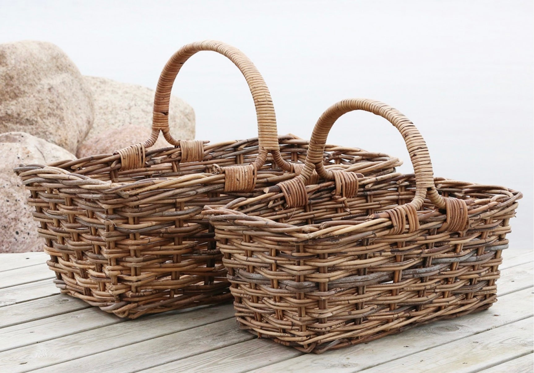 Chic Antique 1 Korb Rattan Natur