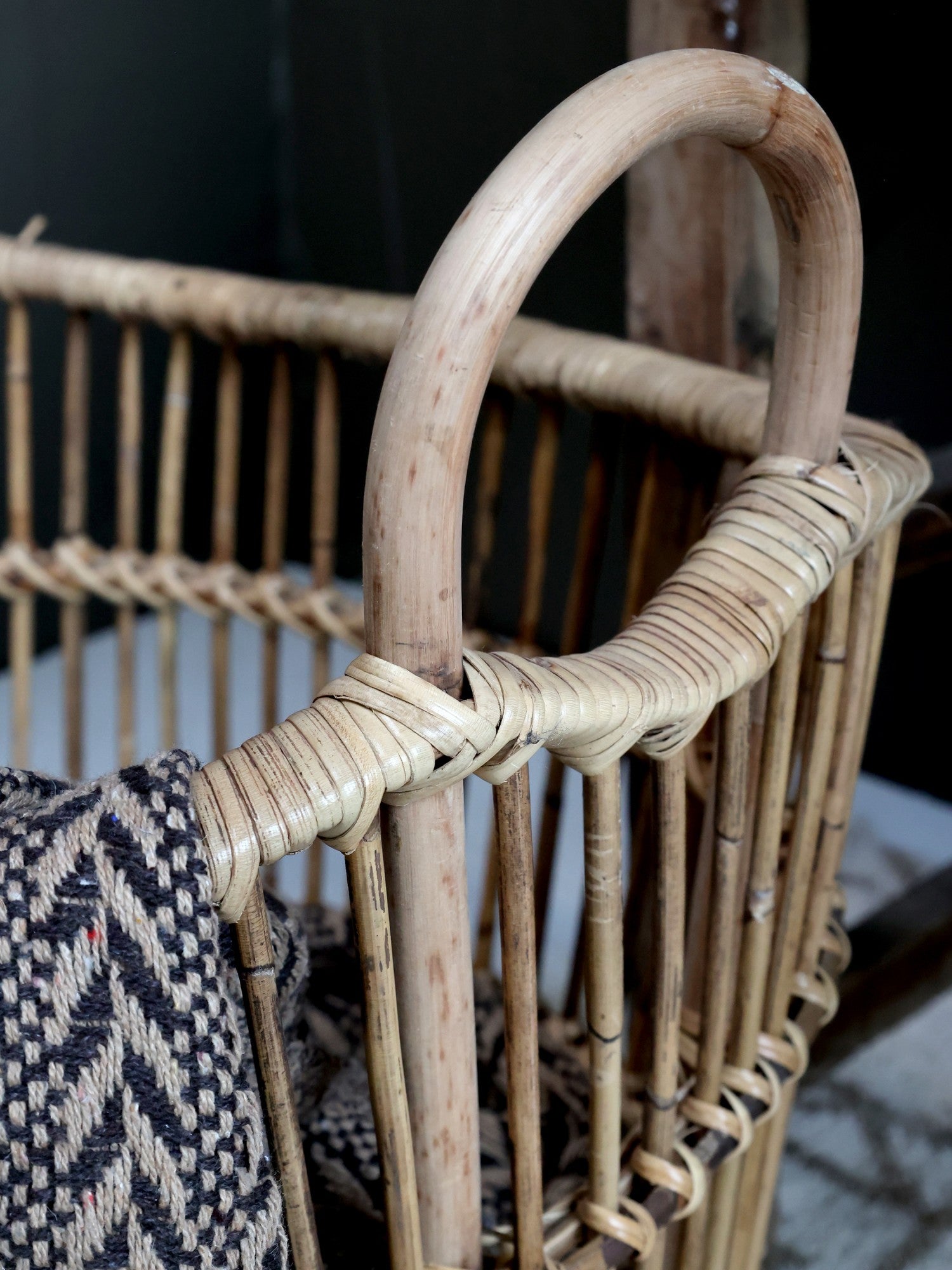 Chic Antique Korb Rattan Natur Höhe 46 cm Oval Henkel