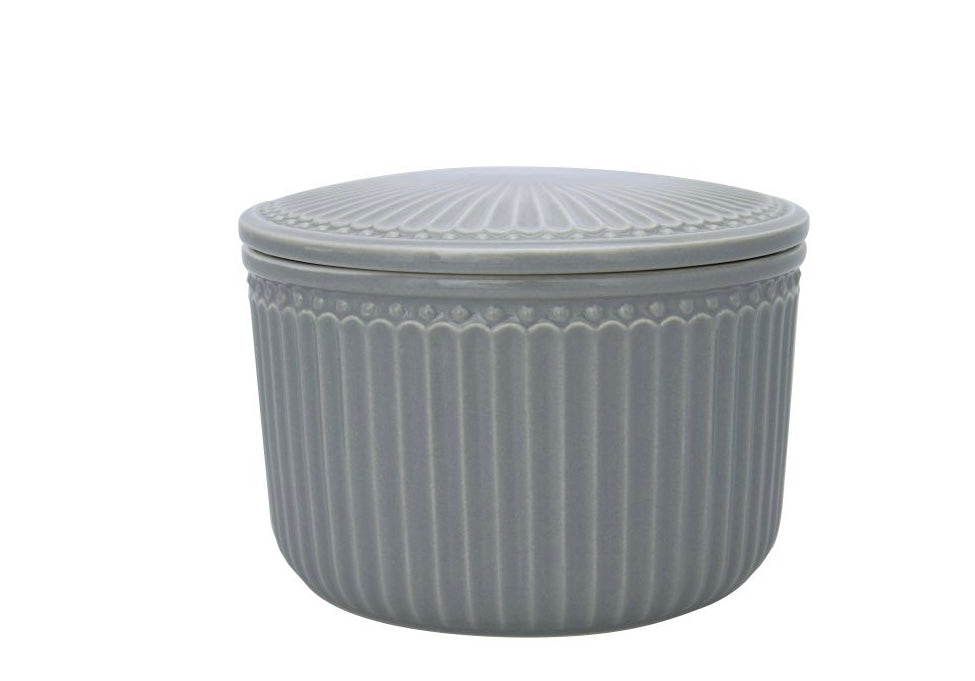 greengate aufbewahrung GreenGate Alice Aufbewahrungsdose Grau Small 13 cm – Skandinavisches Landhaus