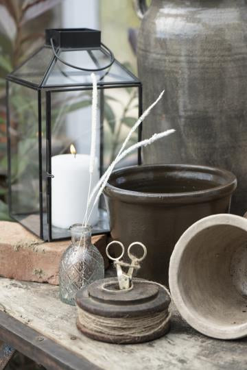 IB Laursen Norr Laterne schwarz schrägem Glastop 30,5 cm