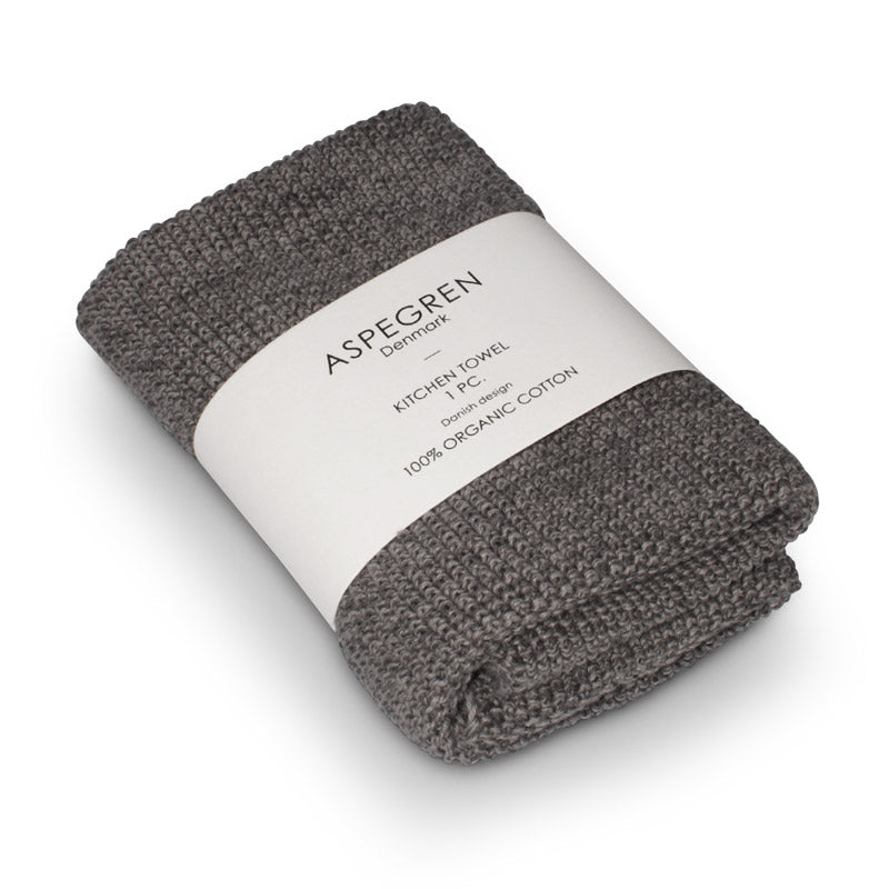 Aspegren Handtuch Geschirrtuch 40x50 Gestrickt Blend Gray Dark Dunkelgrau