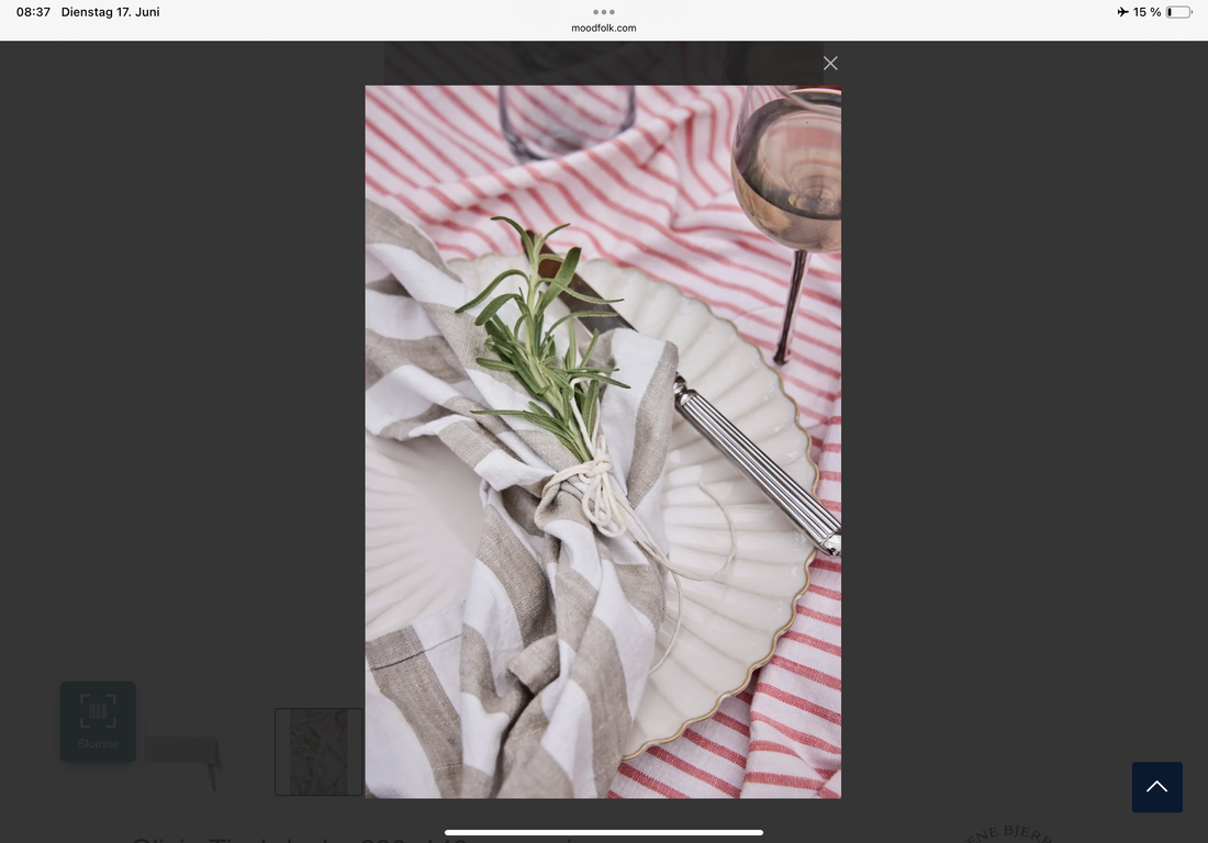 Lene Bjerre Tischdecke Streifen Rund 140 cm Coral