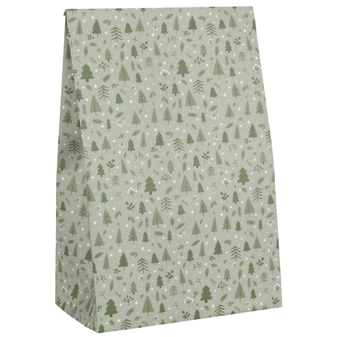 IB Laursen Papiertüte Winterwald Weihnachten Grün Groß