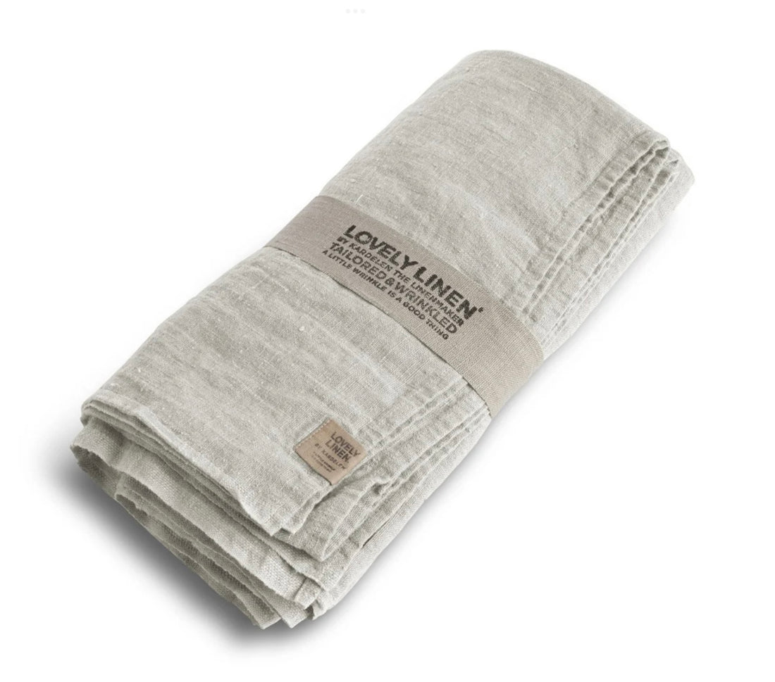 Lovely Linen Tischdecke 100x100 Hellgrau Grau Leinen