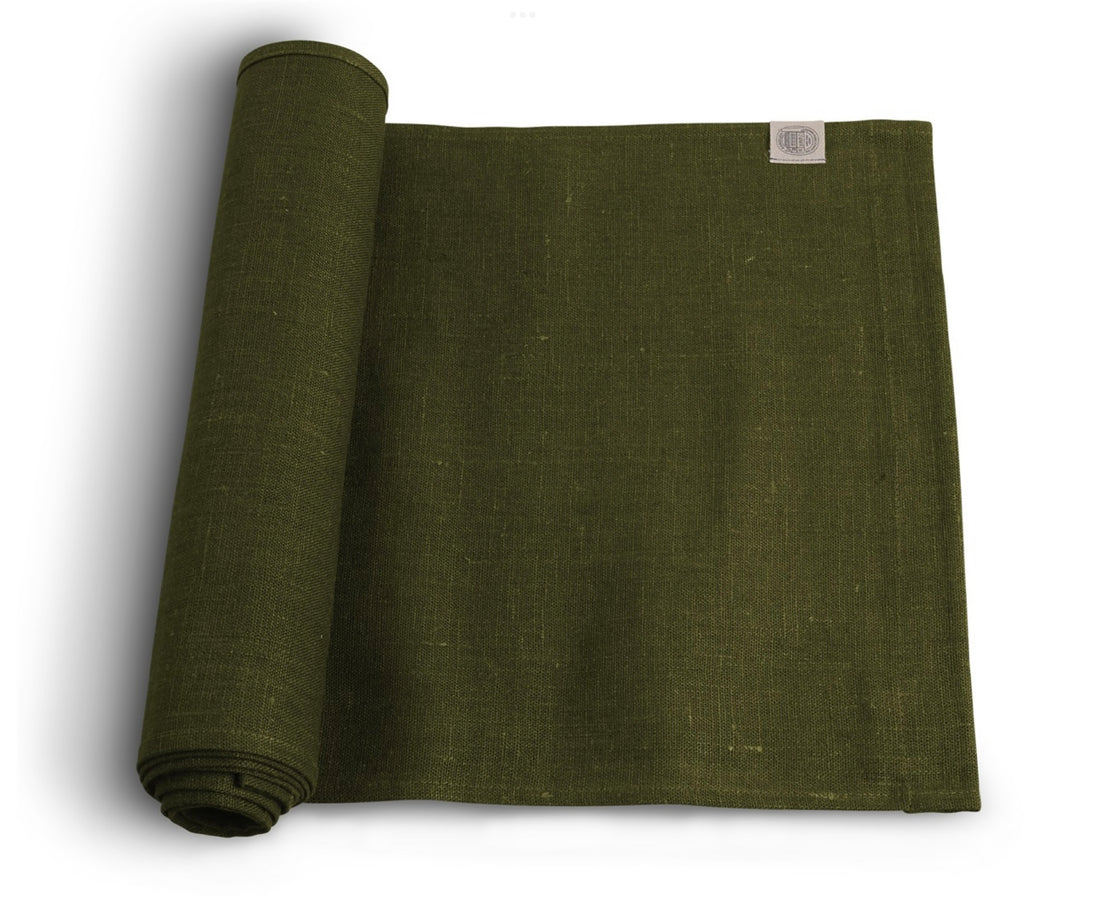 Lovely Linen Tischläufer 47x150 cm Classic Oliv Grün