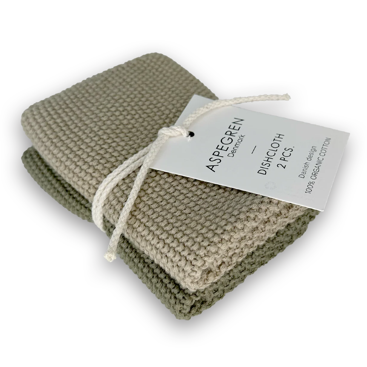 Aspegren Aufwaschtuch Spültuch Strick 2er Pack Olive