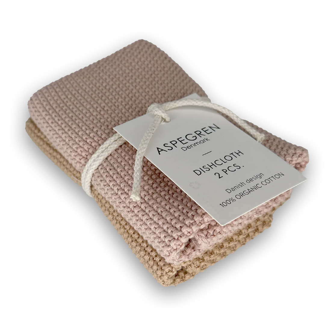 Aspegren Aufwaschtuch Spültuch Strick Design 2er Set solid clay rosa