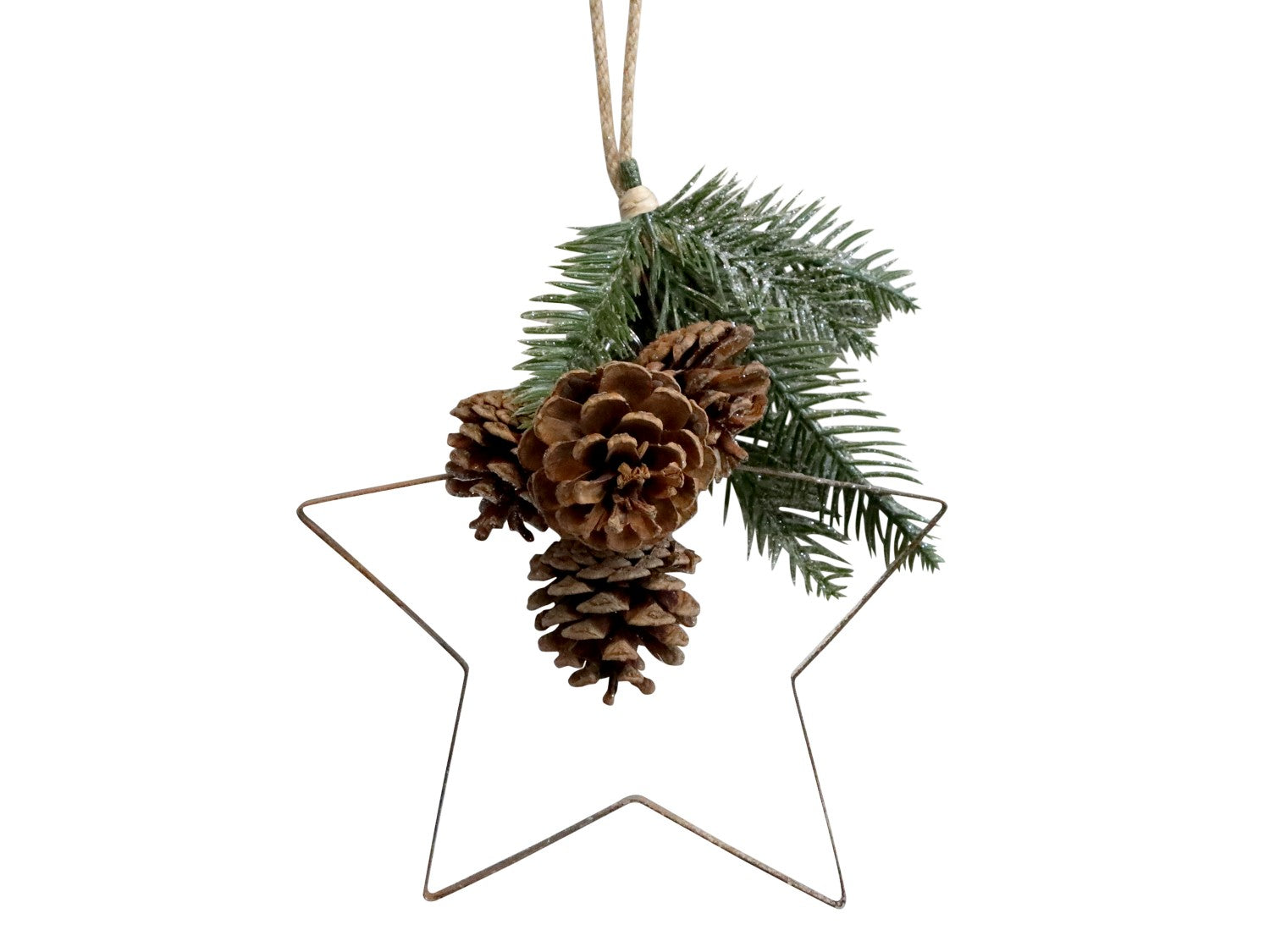 Chic Antique Weihnachten Stern mit Zapfen und Zweigen 20 cm