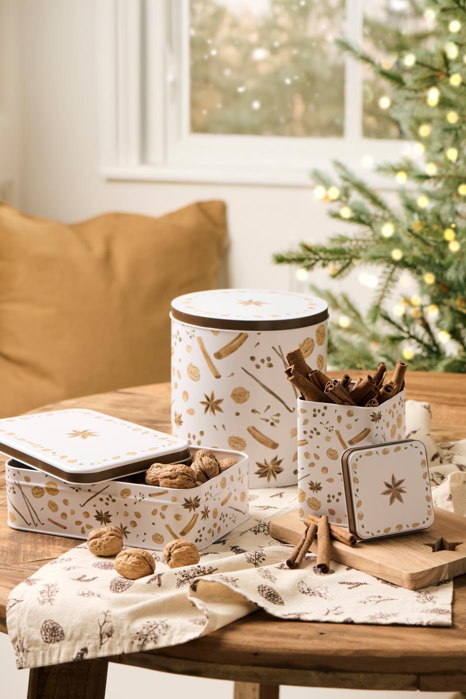 IB Laursen Konfektdose Weihnachten Braun Dose flach 21 cm