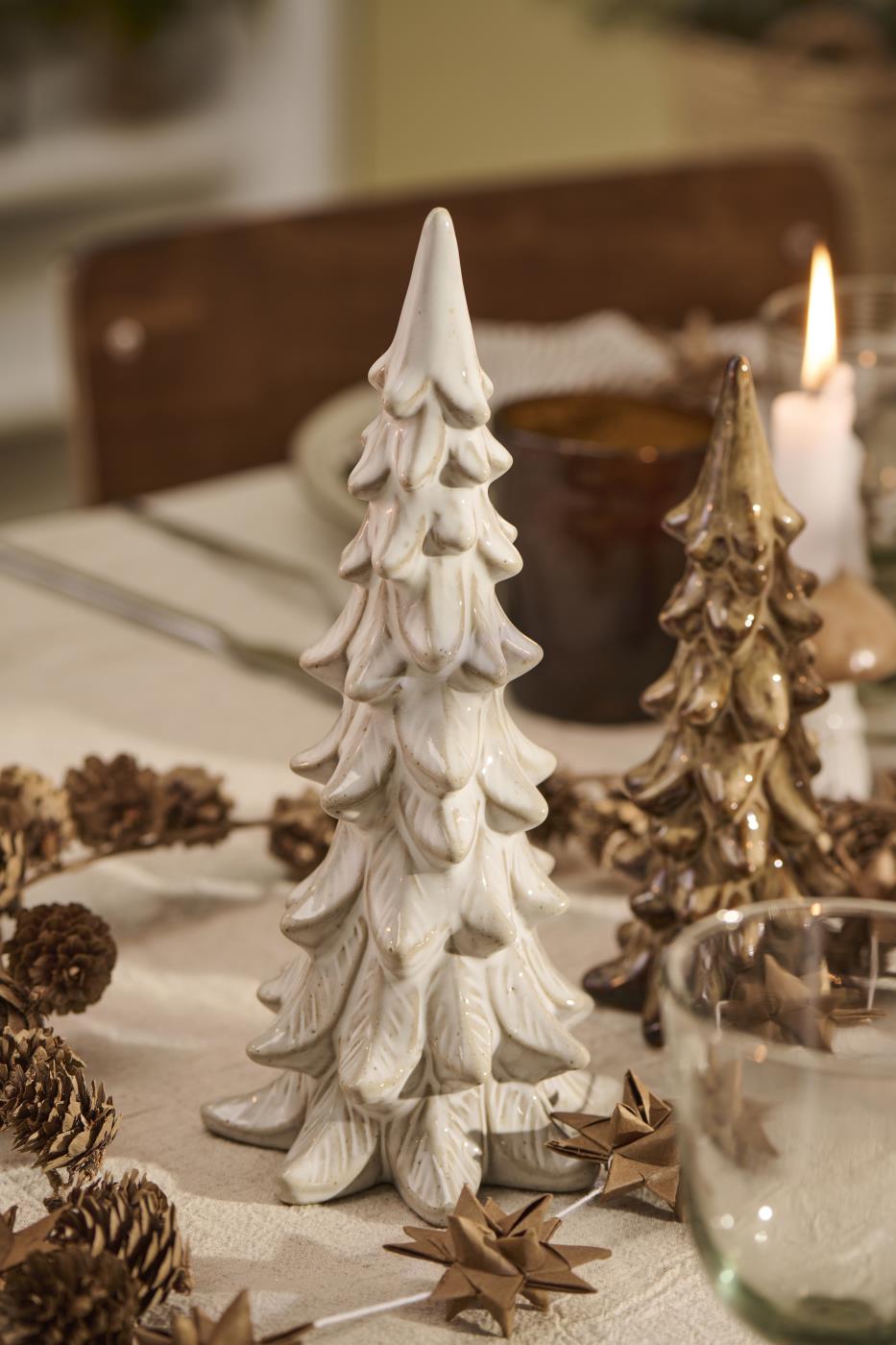 IB Laursen Tannenbaum meliert weiß Keramik 25 cm