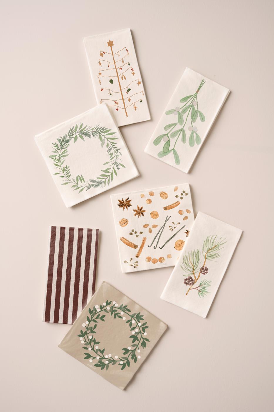 IB Laursen Servietten Streifen schmal braun länglich