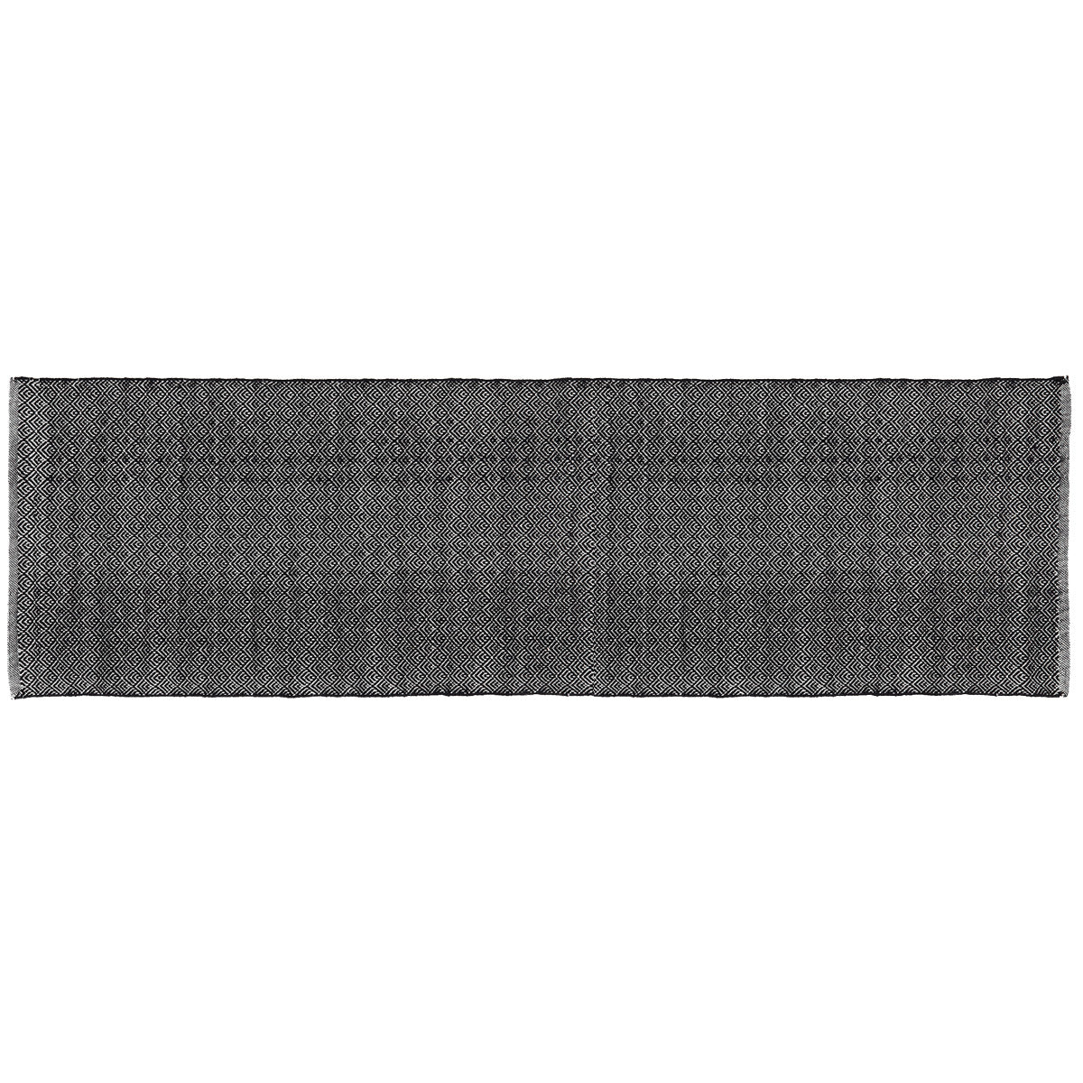 Liv Interior Teppich Fan 70 x 250 cm Schwarz Baumwolle