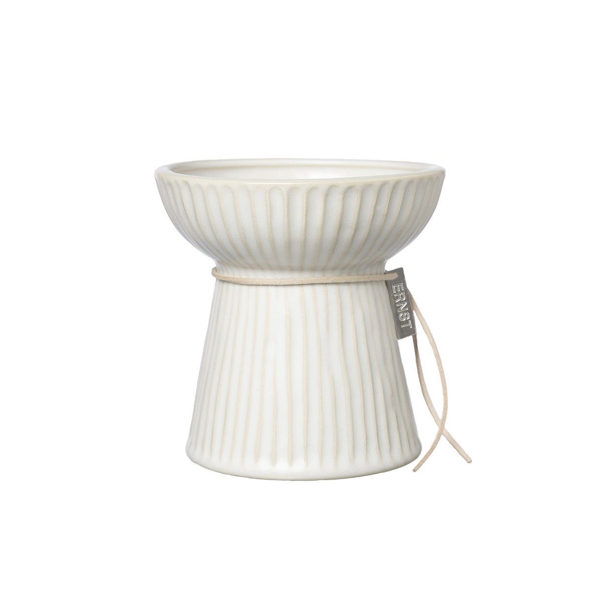 Ernst Vase Kerzenhalter Hyazinthenvase geriffelt weiß 11 cm
