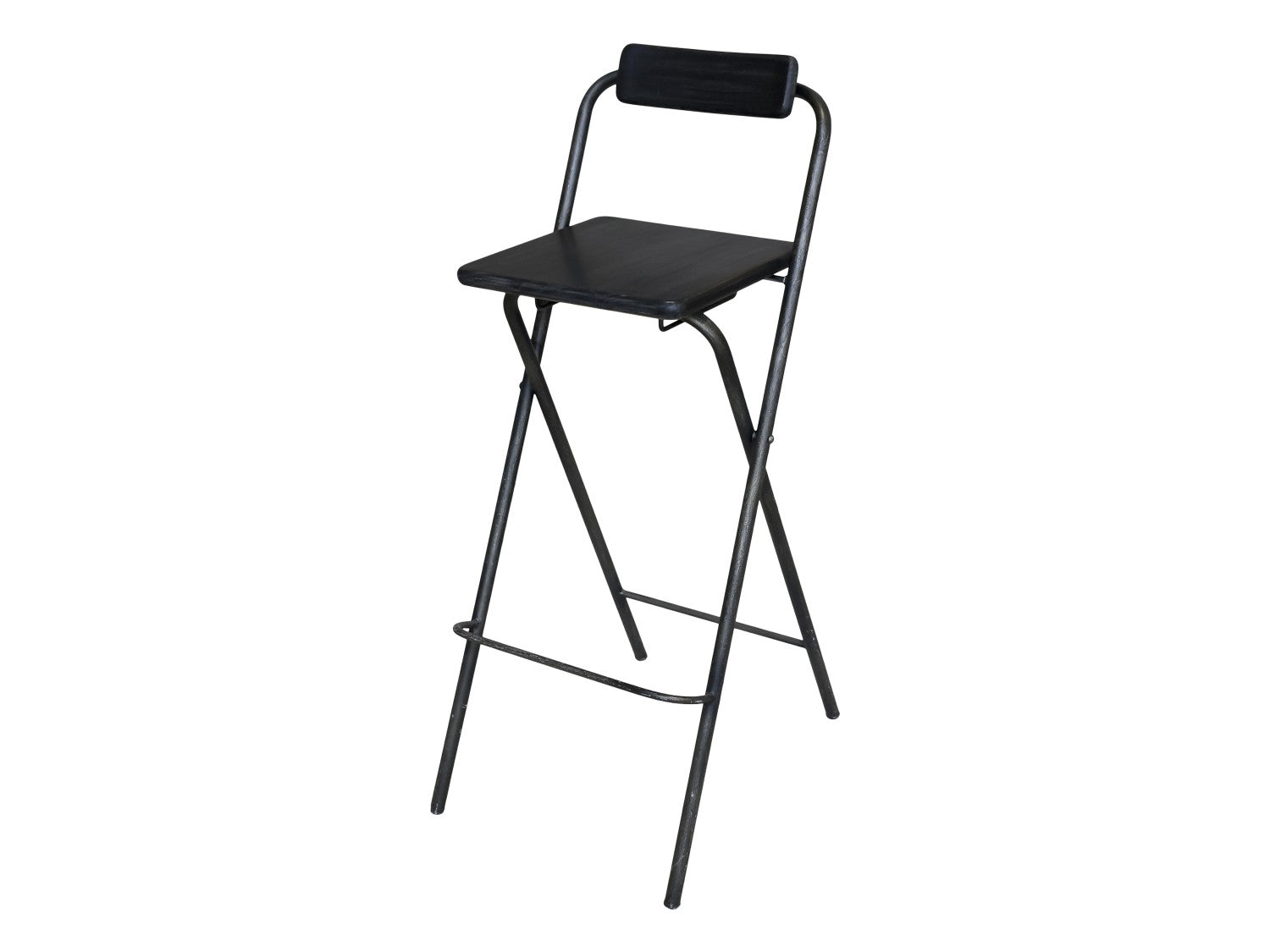 Chic Antique Barstuhl Holz Metall Factory Black Klappstuhl 95 cm