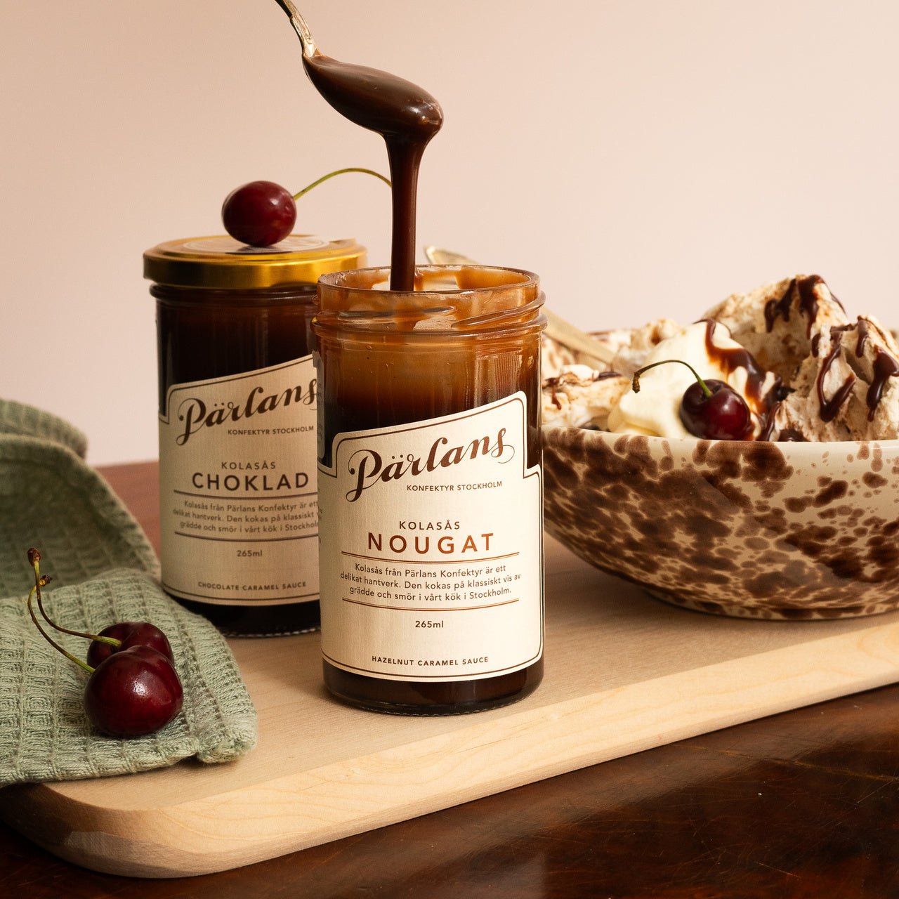 Pärlans Karamell Nougat Sauce Glas 265 ml