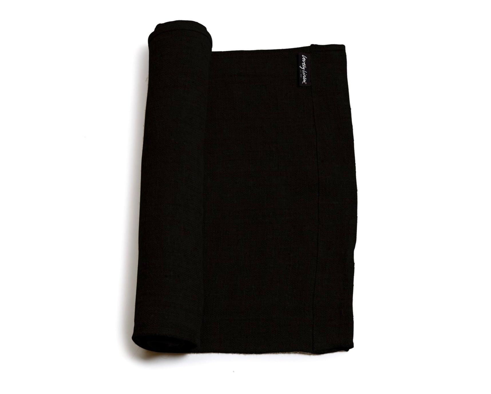 Lovely Linen Tischläufer Rustic 42x150 cm Schwarz Black Leinen