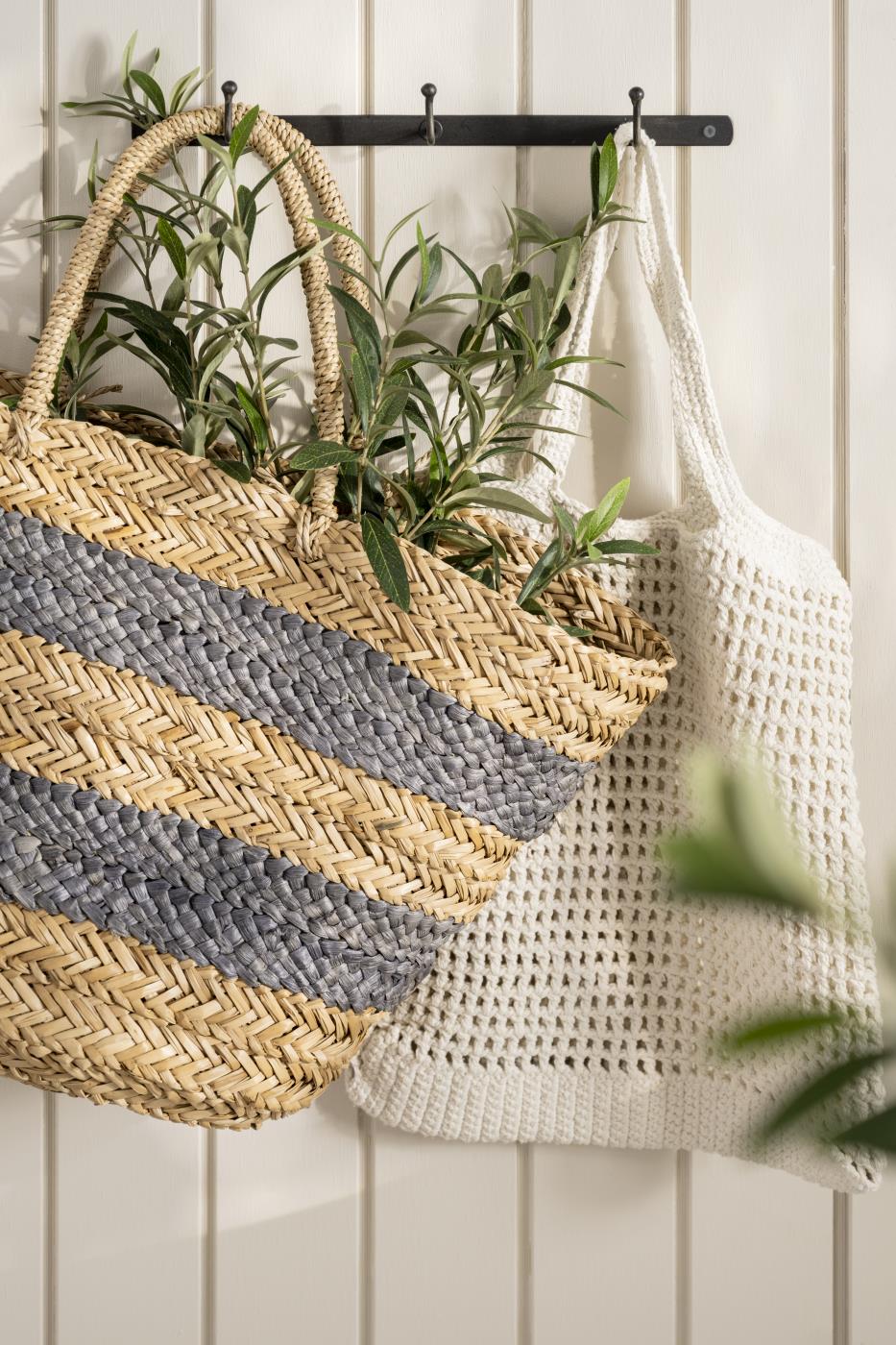 IB Laursen Shopper Seegras Bastshopper Natur Grau