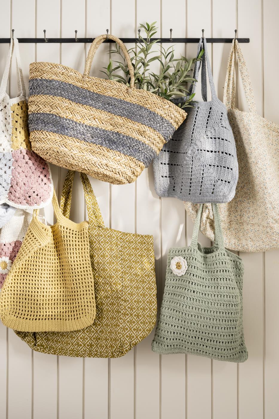 IB Laursen Shopper Seegras Bastshopper Natur Grau