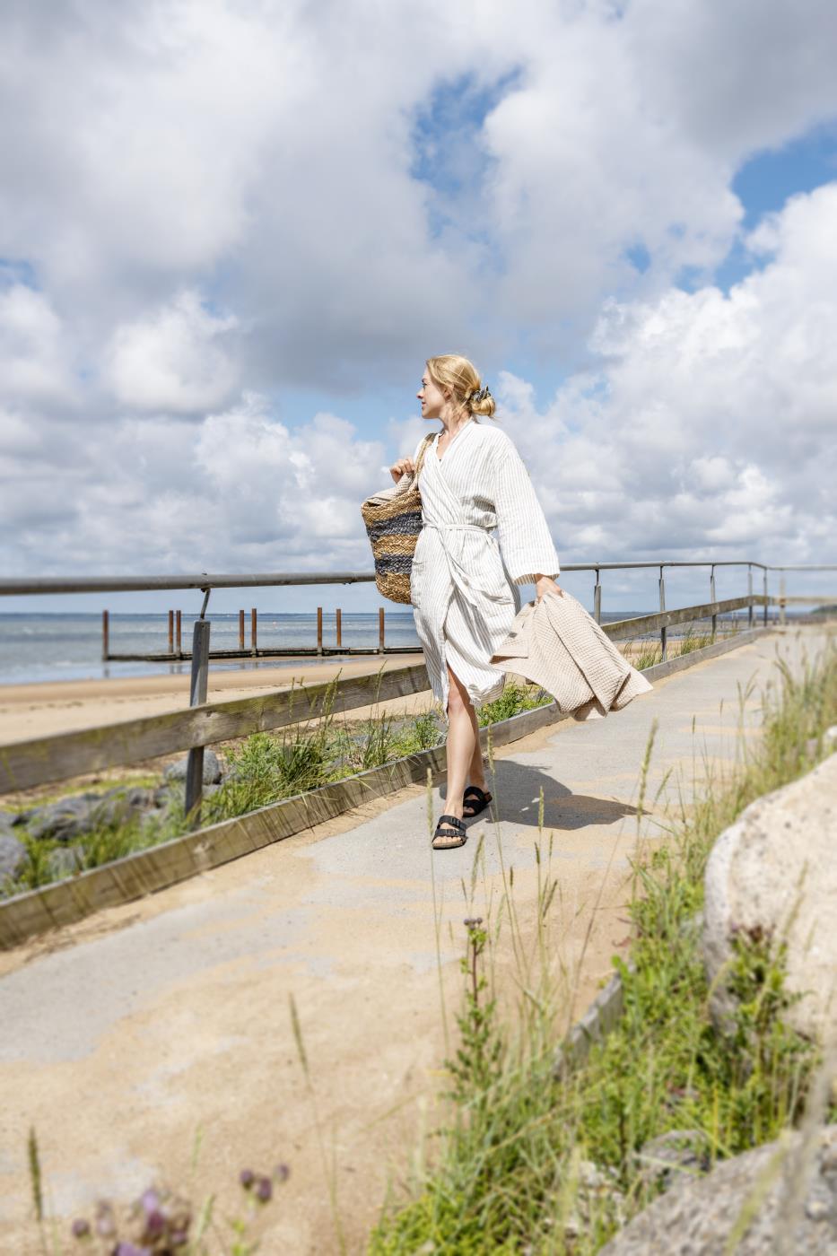 IB Laursen Shopper Seegras Bastshopper Natur Grau