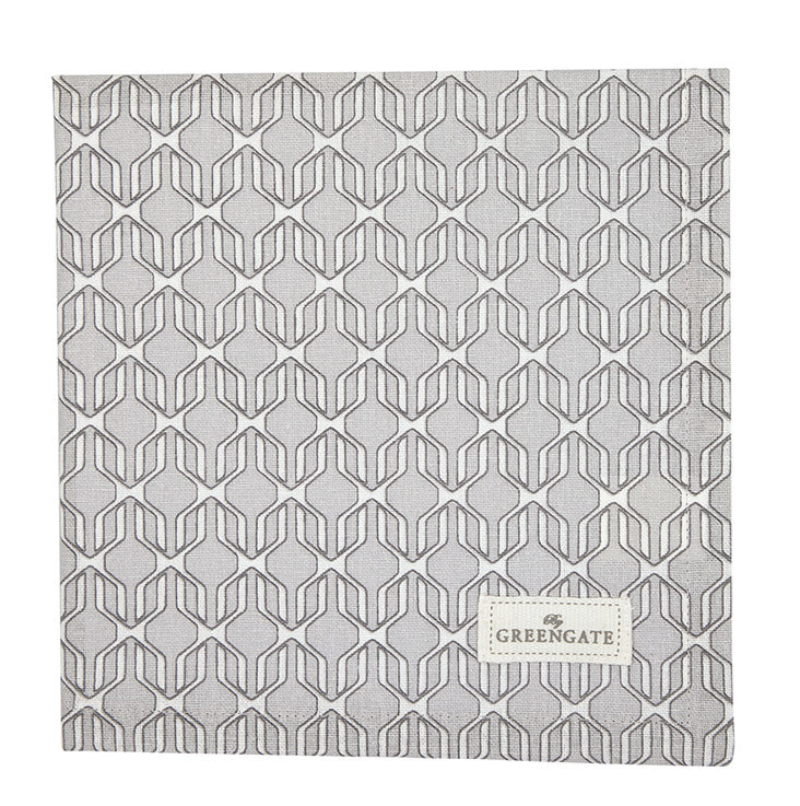 GreenGate Serviette Napkin Rani Pale Grau Ornament 40x40 cm