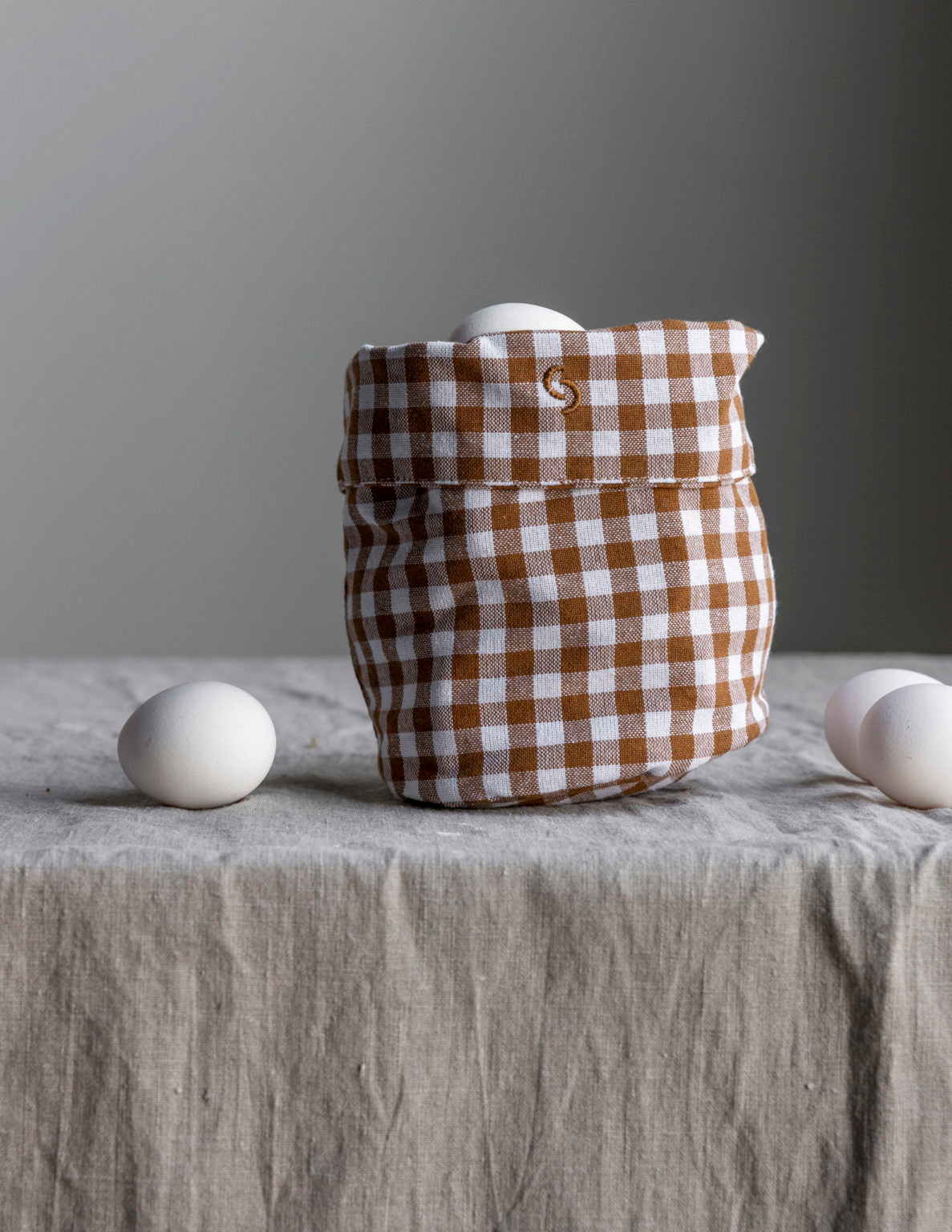 Storefactory Rutan Basket klein Brotkorb Utensilo braun kariert