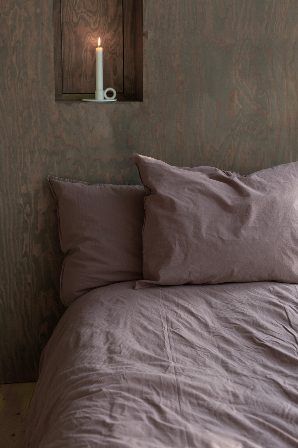 Storefactory Smaland Bettwäsche 135 x 200 Organic Crinkle Mauve Taupe