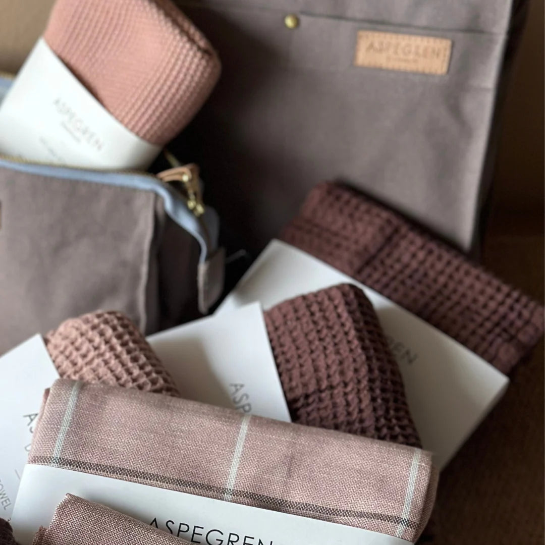 Aspegren Kulturbeutel Set Bag Large 23 cm Canvas Braun Wood