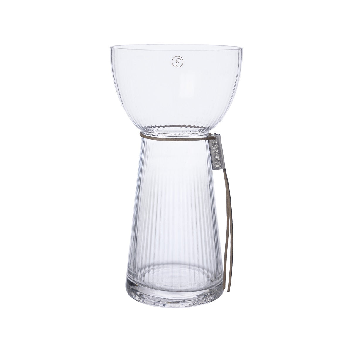 Ernst Vase Hyazinthen Glas geriffelt 19 cm