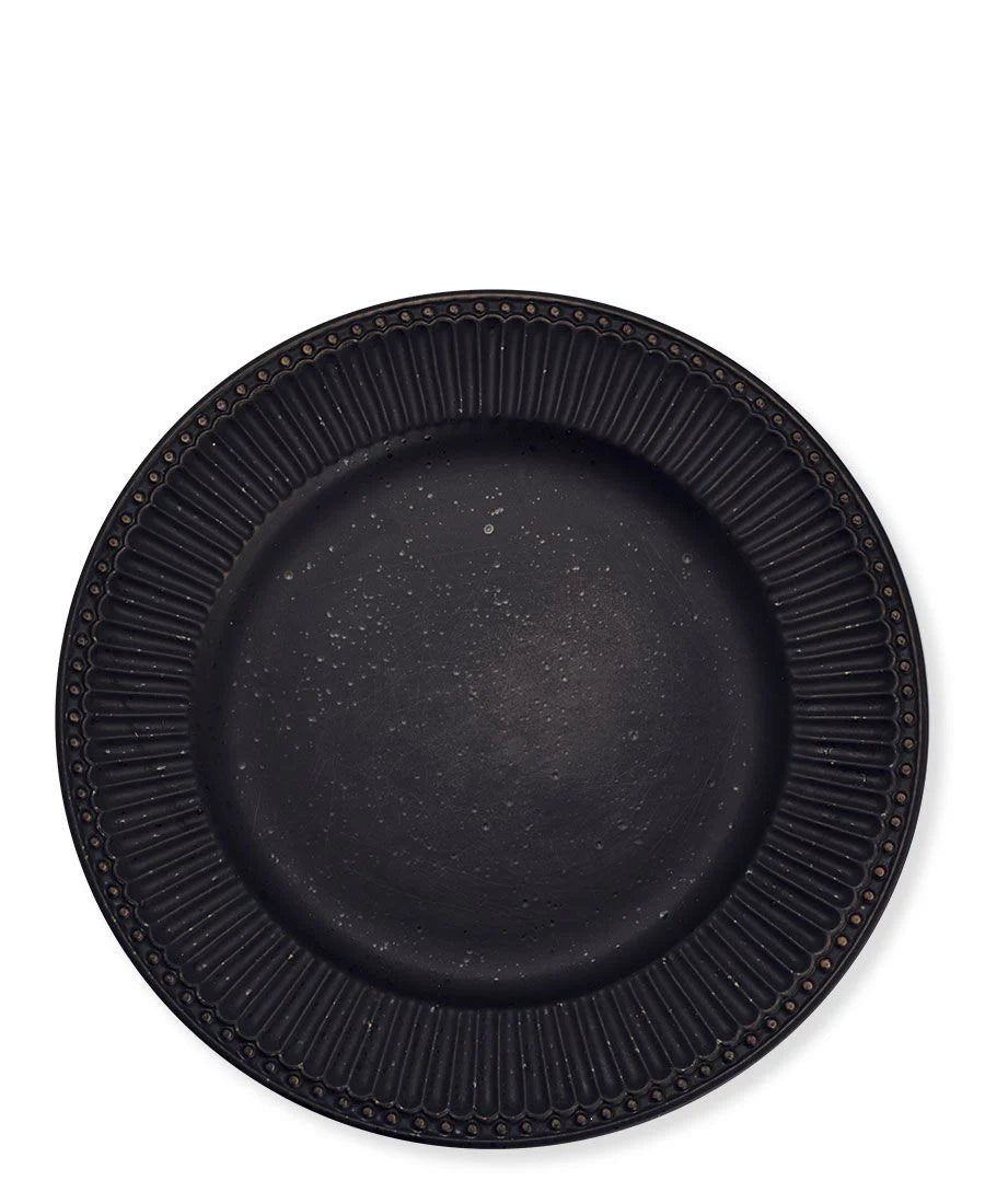 GreenGate Speiseteller Volcano schwarz rund Steingut 26,5 cm