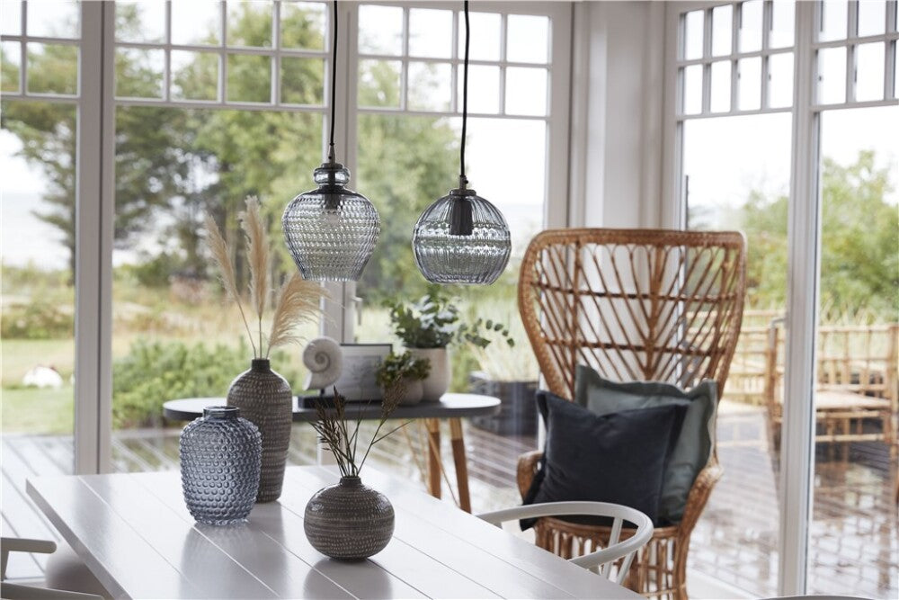 Lene Bjerre Macia Hängelampe Glas Grau Silber 28 cm