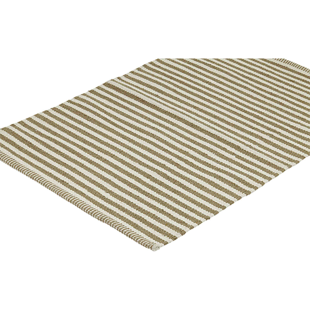 Liv Interior Teppich Paris 70 x 140 cm Streifen Sand Beige Baumwolle