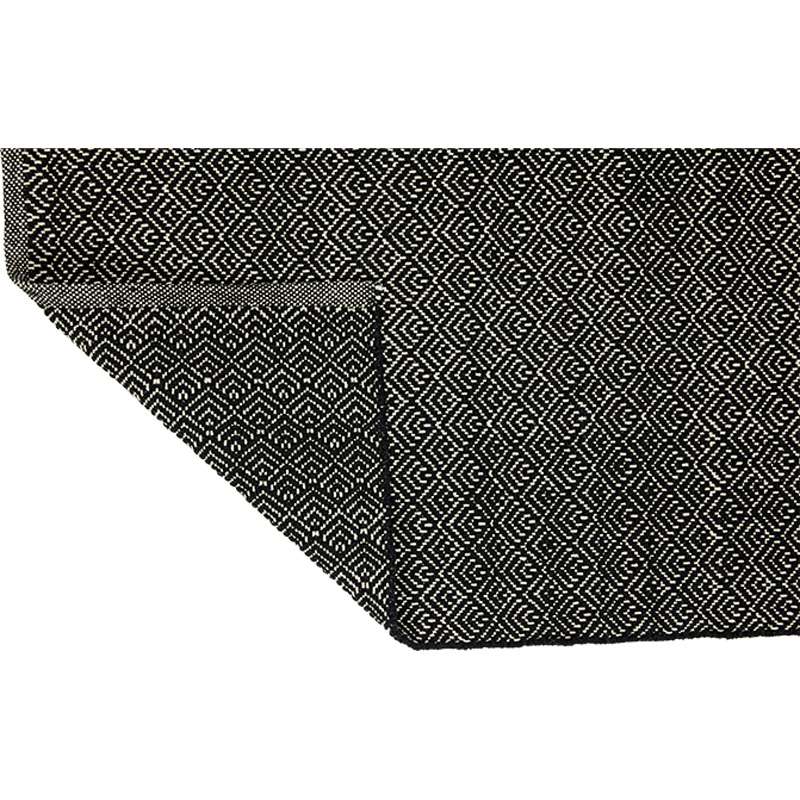 Liv Interior Teppich Fan 60 x 90 cm Schwarz Baumwolle