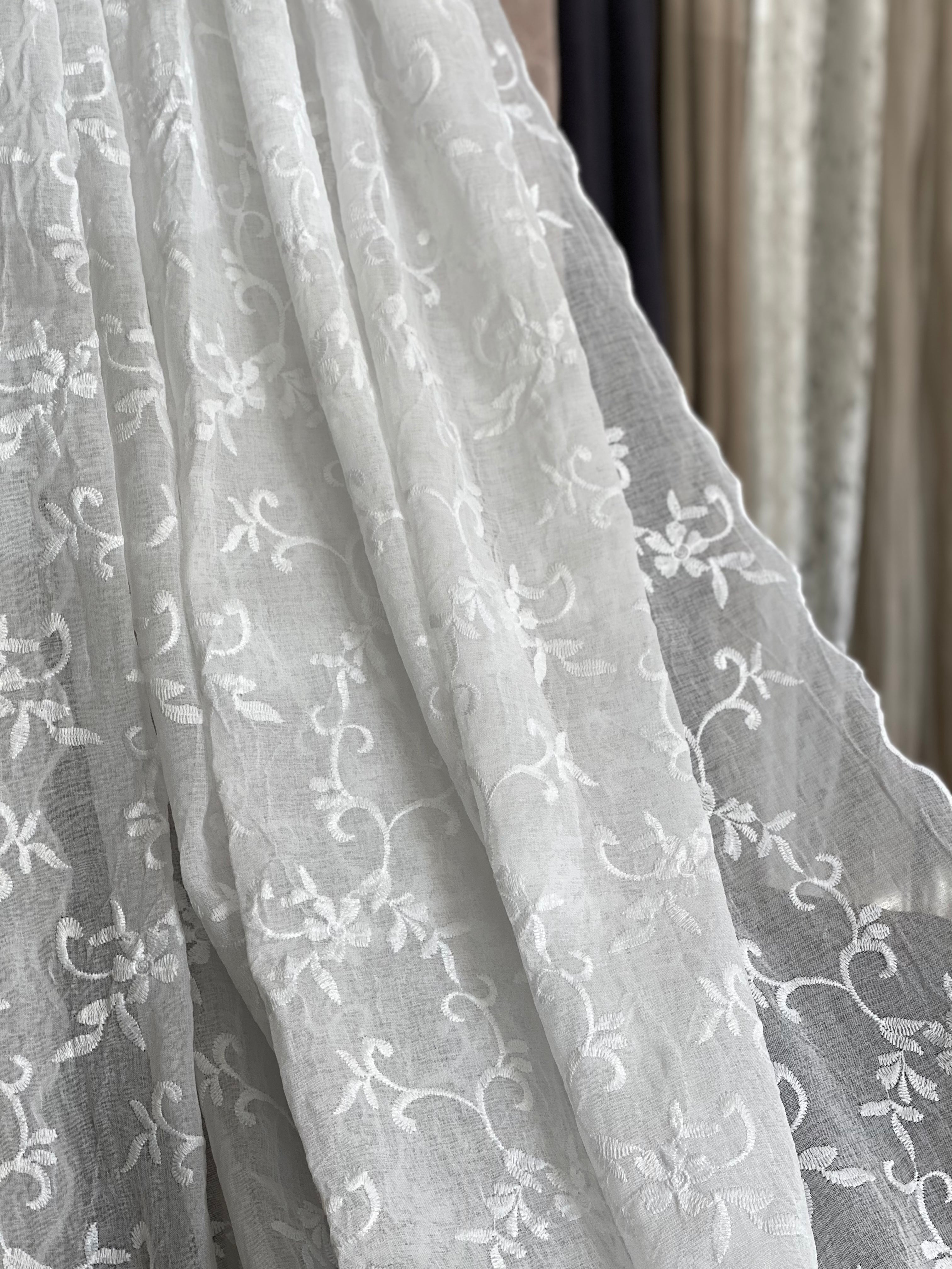 Van Deurs Gardine Vorhang Schal Stores B 200 / H 250 weiß Helisa