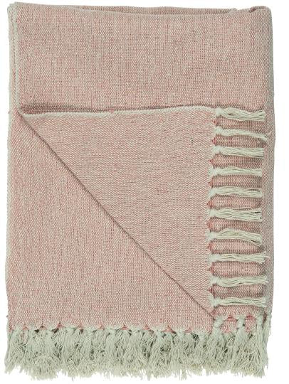 IB Laursen Plaid Decke Baumwolle 130 x 160 creme faded rose