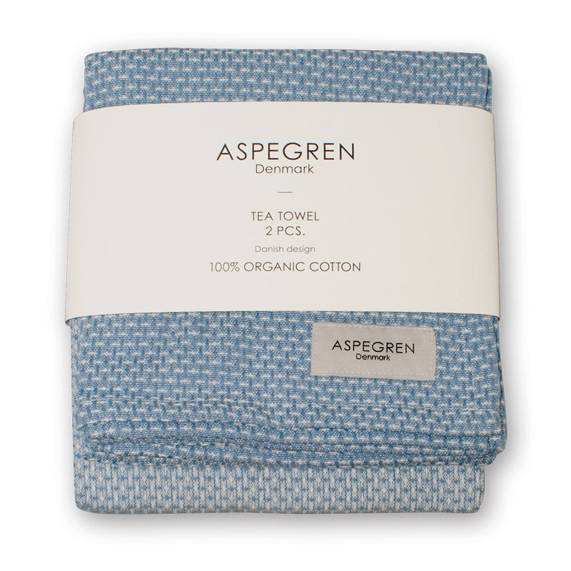 Aspegren Geschirrtücher 2er Set Waffle indigo blau