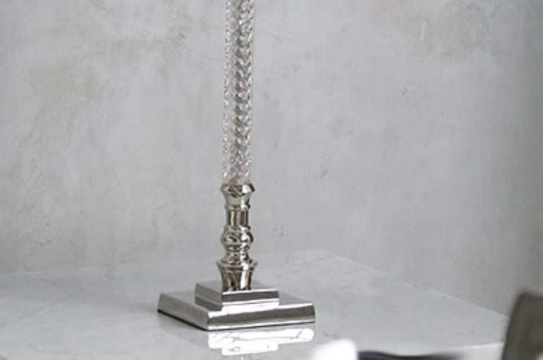 Lene Bjerre Tischlampe Cristelia Silber 40 cm Glänzend Ohne Lampenschirm