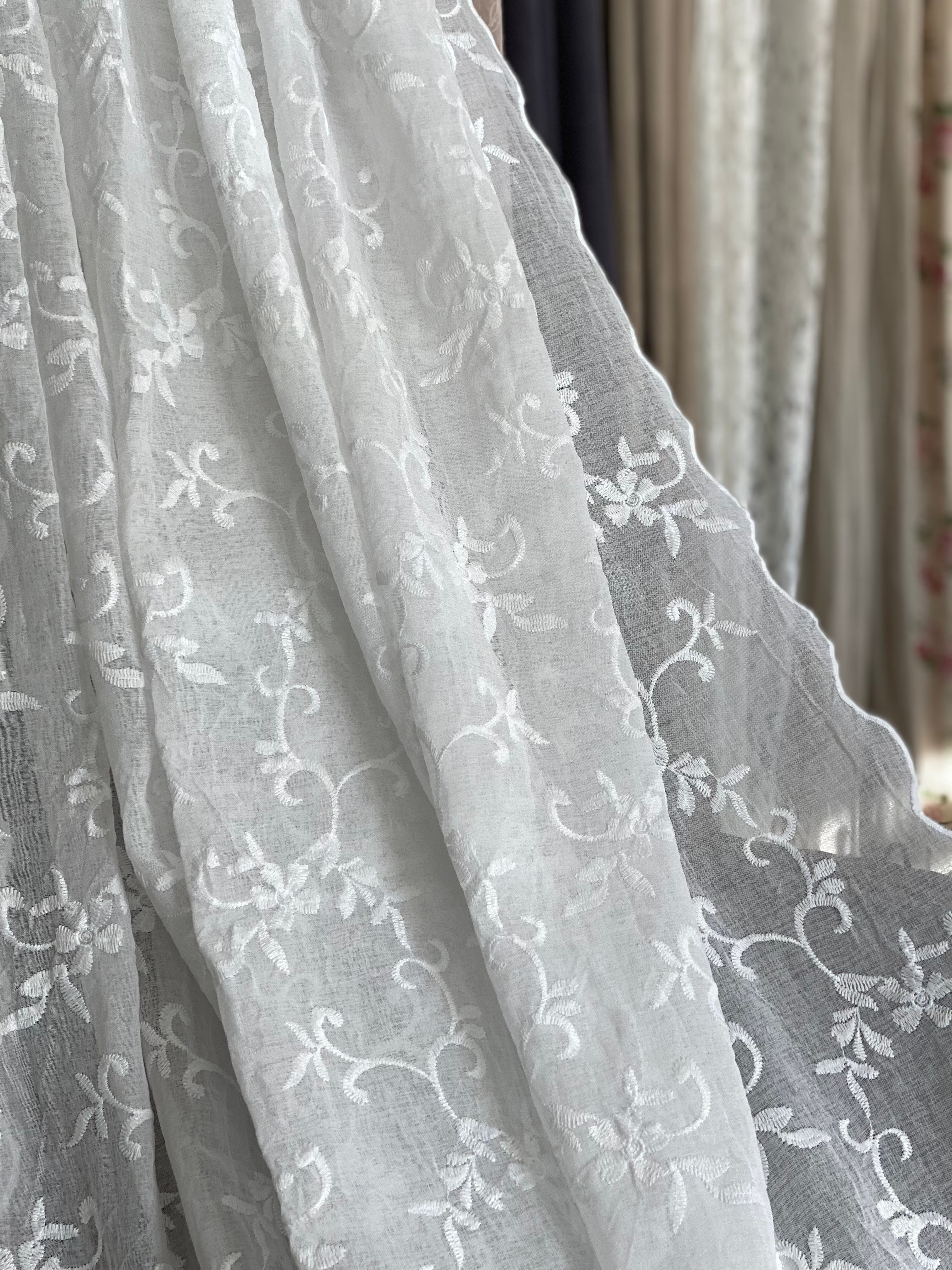 Van Deurs Gardine Vorhang Schal Stores B 200 / H 250 weiß Helisa