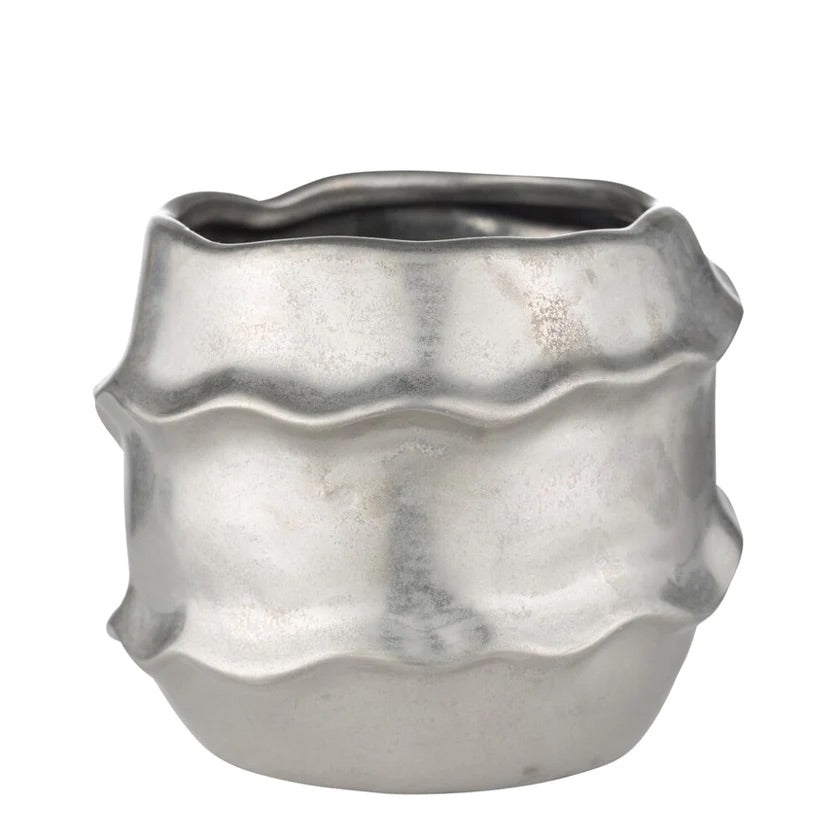 Lene Bjerre Vinera Übertopf Silbergrau 11 cm Matt