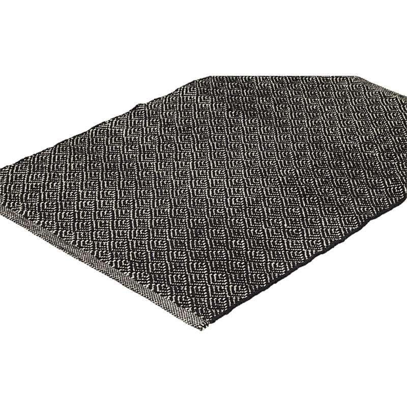 Liv Interior Teppich Fan 70 x 140 cm Schwarz Baumwolle