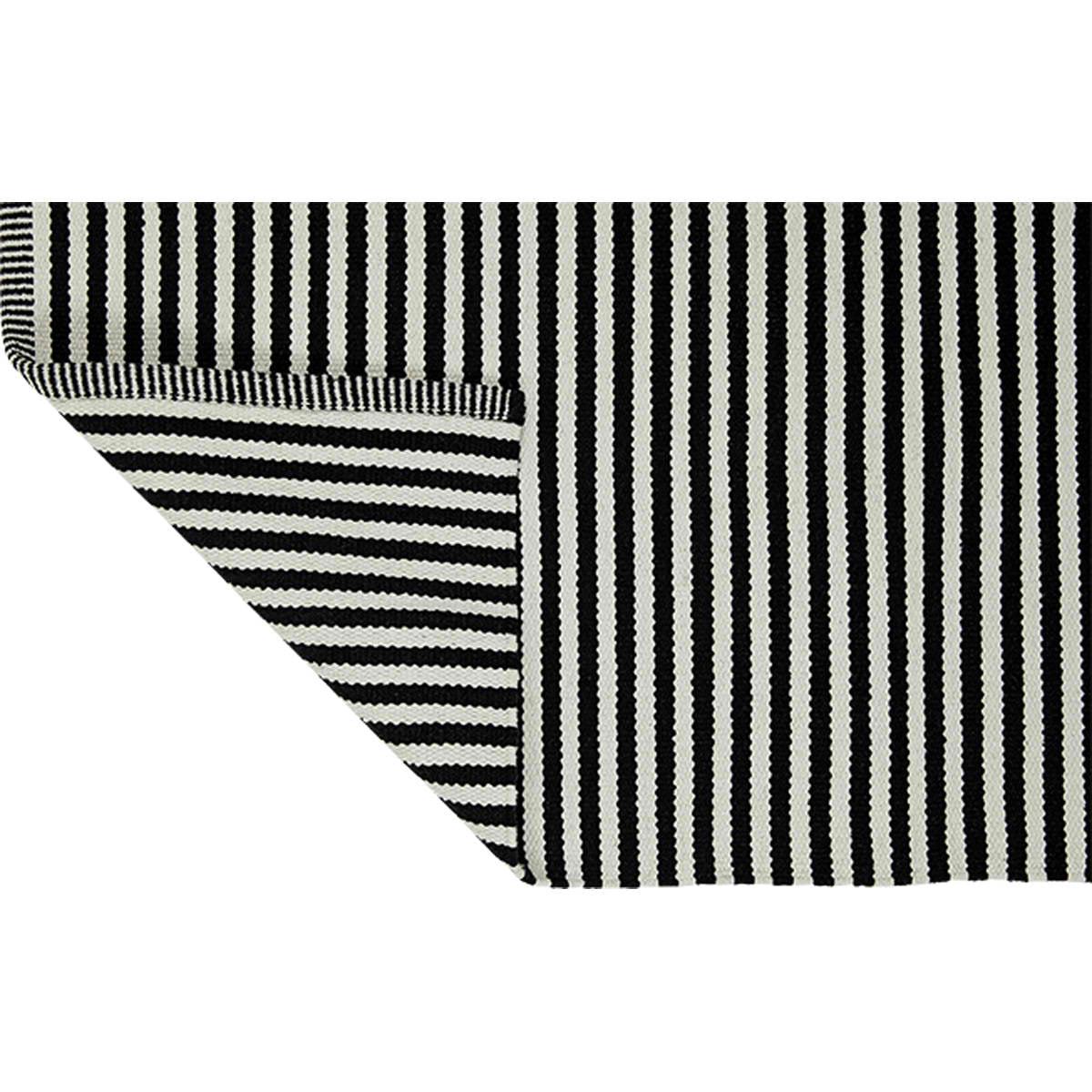 Liv Interior Teppich Paris 140x200 cm Streifen Schwarz Black Baumwolle