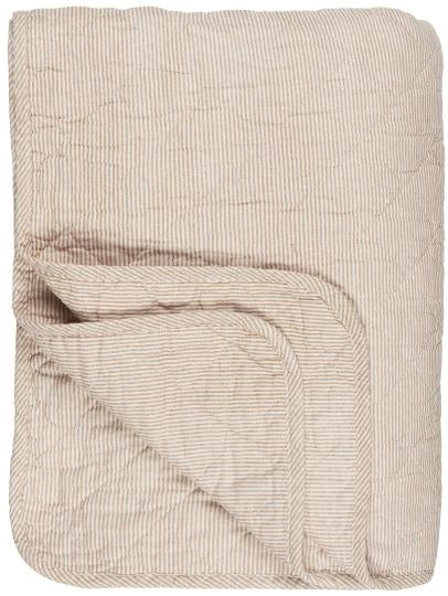 IB Laursen Quilt Plaid Baumwolle 130 x 180 Streifen rosa nude