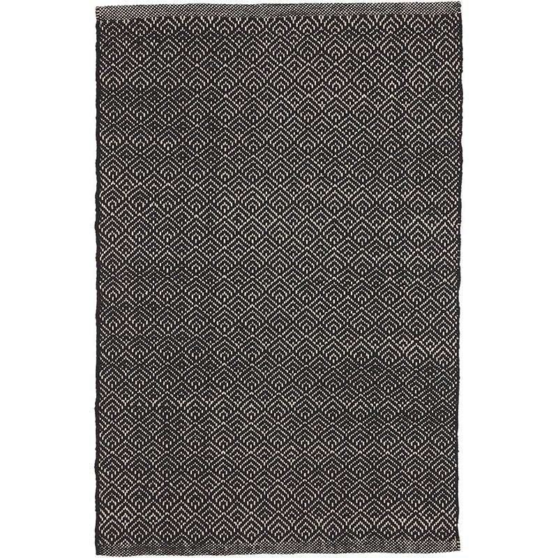 Liv Interior Teppich Fan 70 x 140 cm Schwarz Baumwolle
