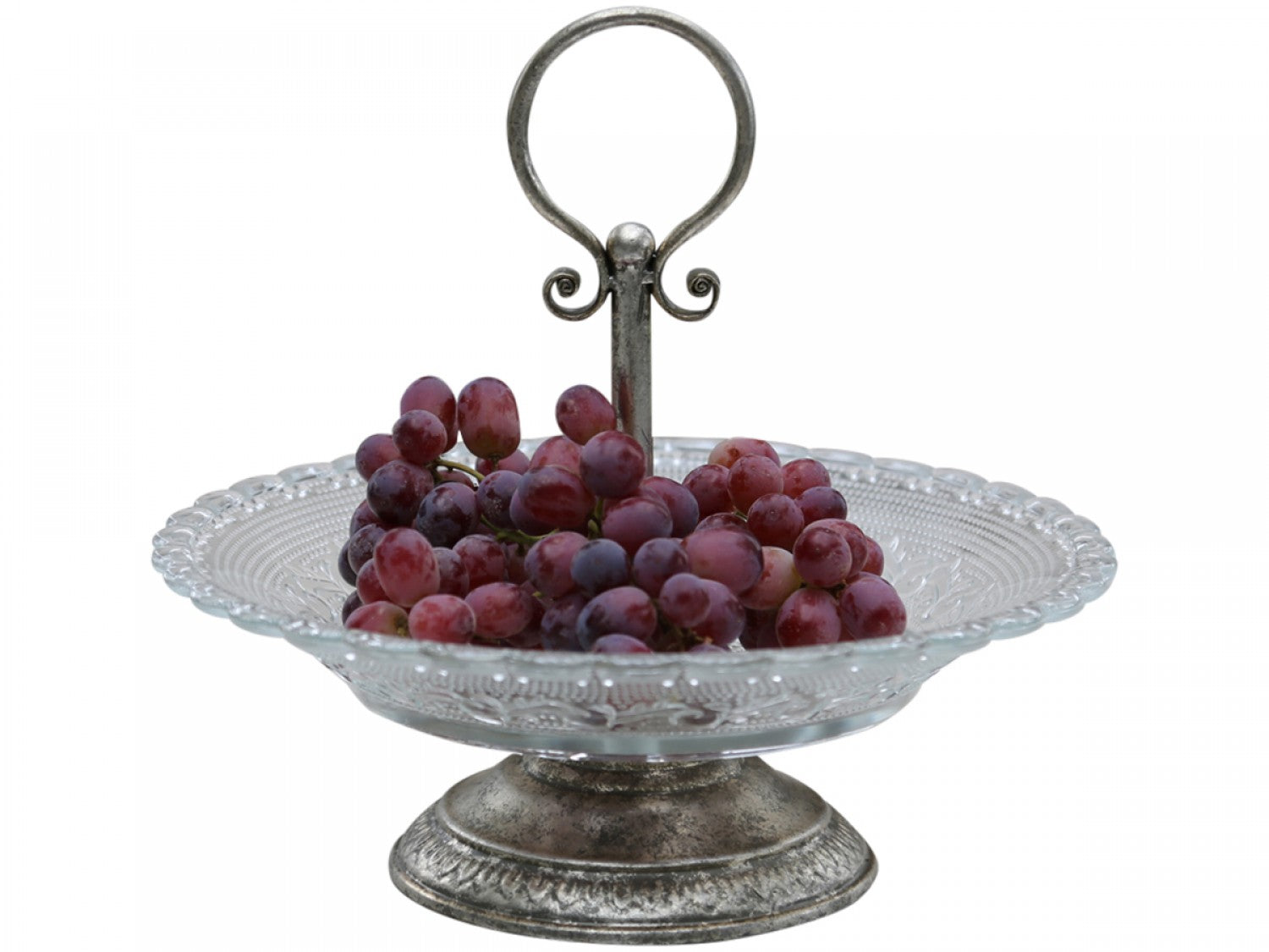 Chic Antique Etagere 32 cm Glasschale Silber