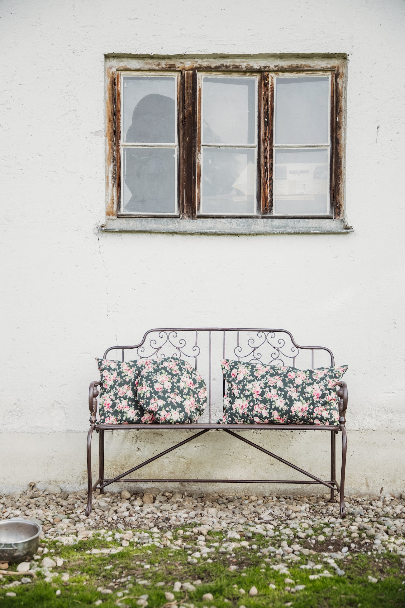 Bank Gartenbank schwarz Metall 125 cm