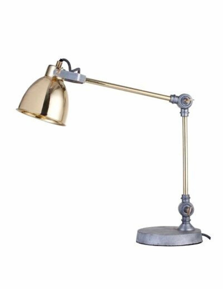 Lene Bjerre Anna Tischlampe Gold Silber Metallschirm 80 cm