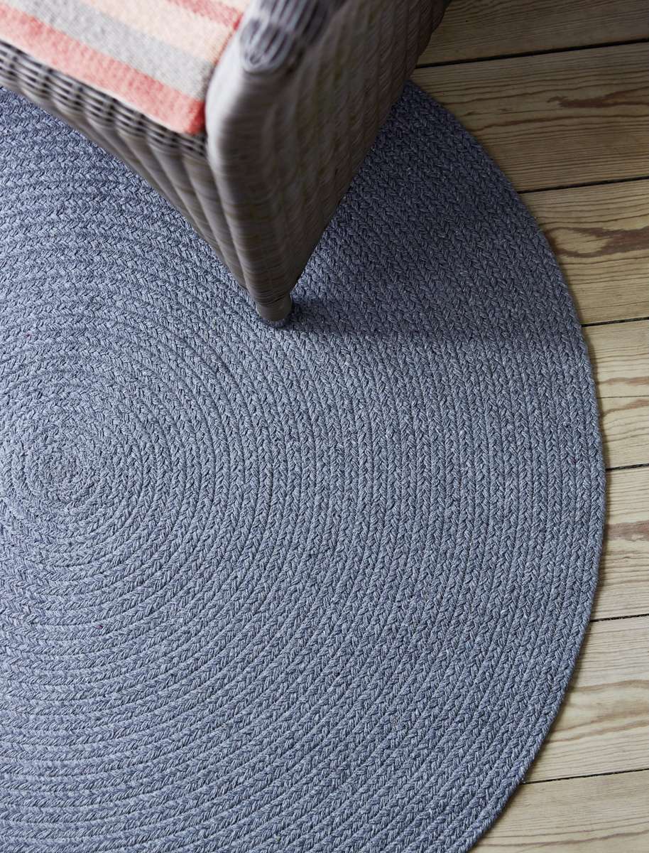 Liv Interior Teppich Moon 200 cm Rund Schwarz Baumwolle Öko