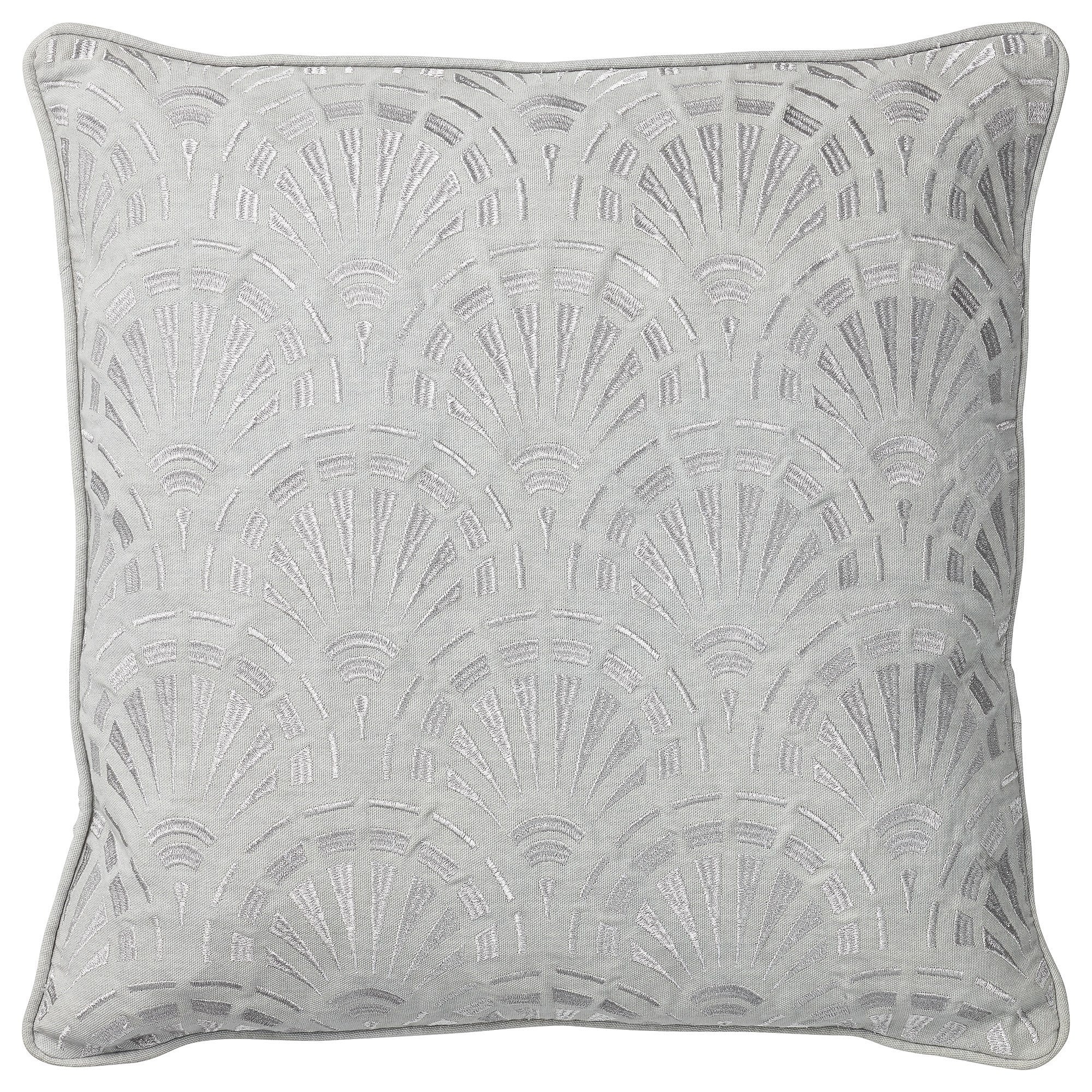 Lene Bjerre Novia Kissen 50 x 50 cm Grau Moosgrau Silber