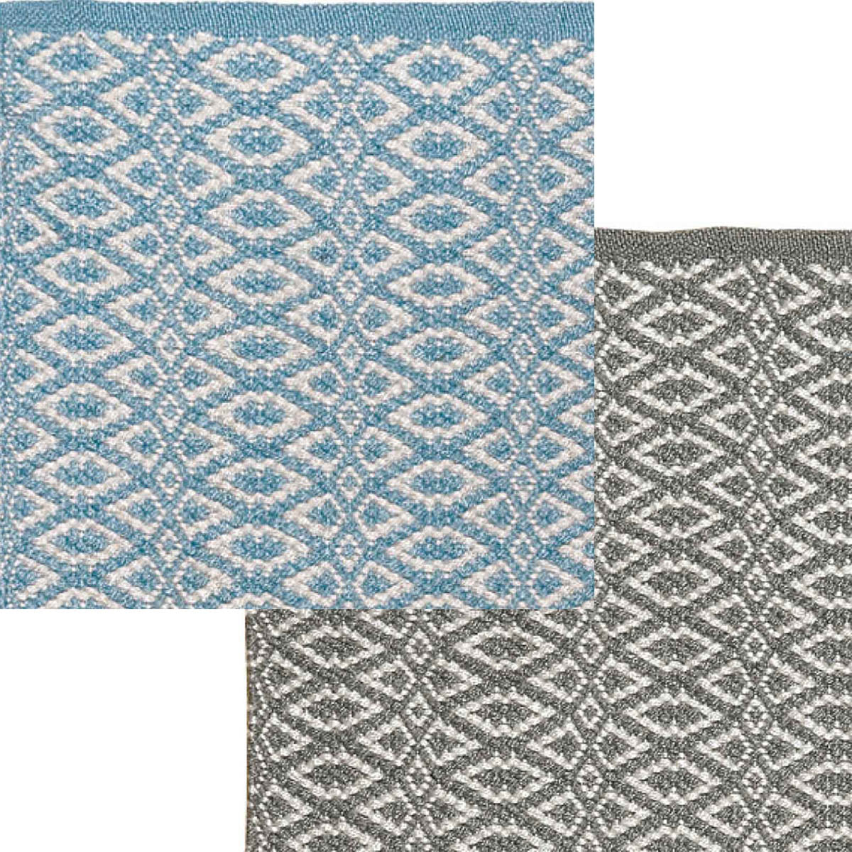 Liv Interior Teppich Bergen 200 x 300 cm Eisblau Hellblau Blau Baumwolle